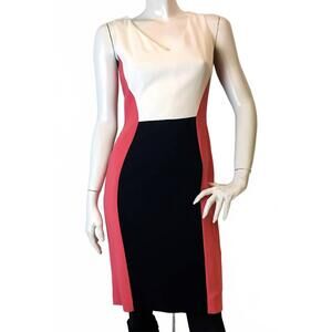 NEW CLIPS women's sleeveless block print dress in multi color